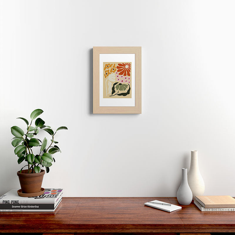 70s tropical fun flower Framed Art Print