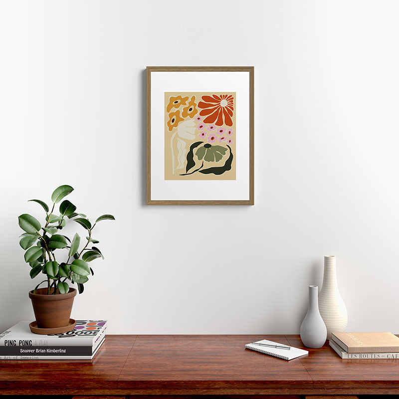 70s tropical fun flower Framed Art Print