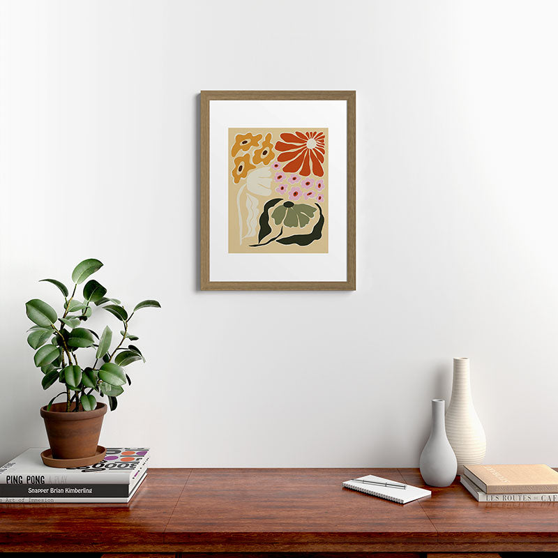 70s tropical fun flower Framed Art Print