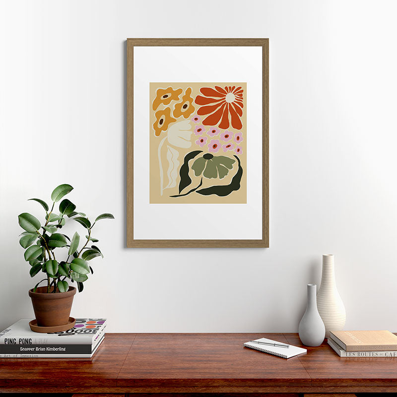 70s tropical fun flower Framed Art Print