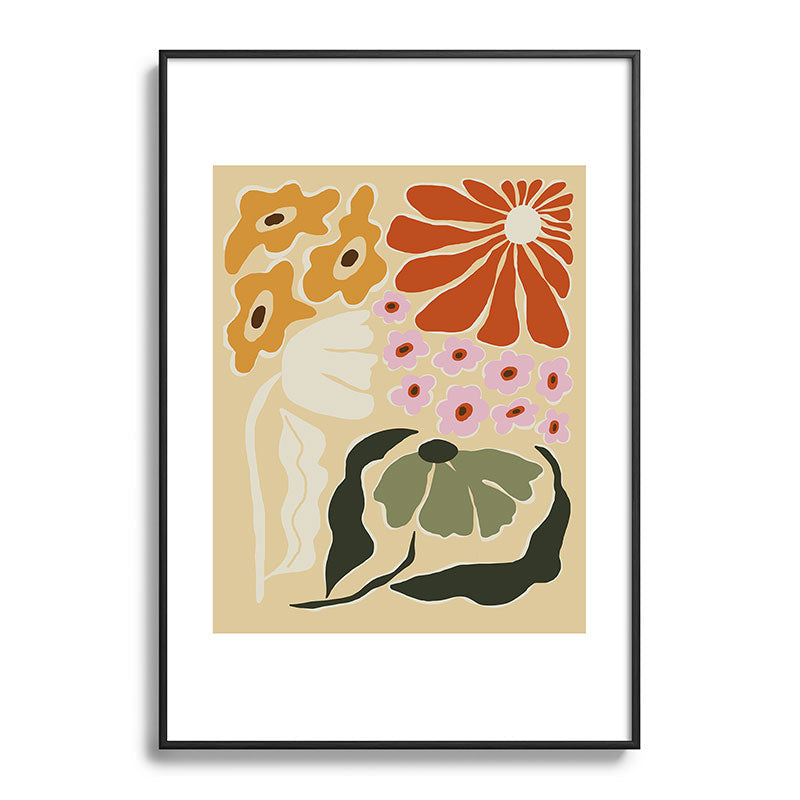 70s tropical fun flower Framed Art Print
