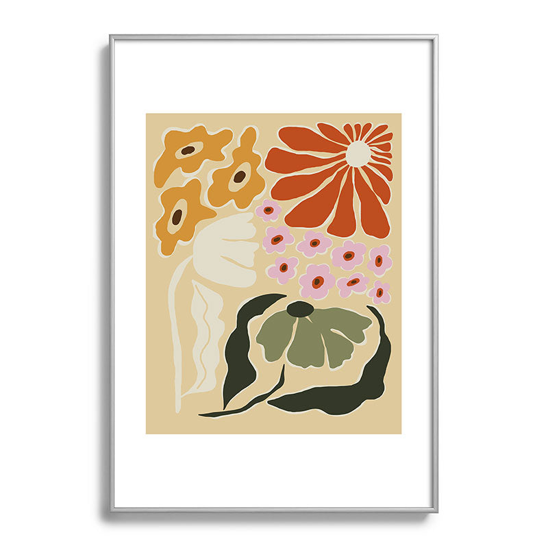 70s tropical fun flower Framed Art Print