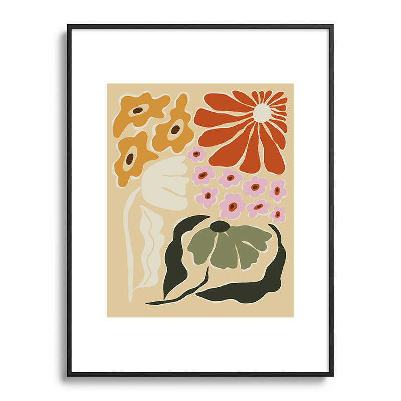 70s tropical fun flower Framed Art Print