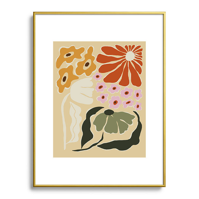 70s tropical fun flower Framed Art Print