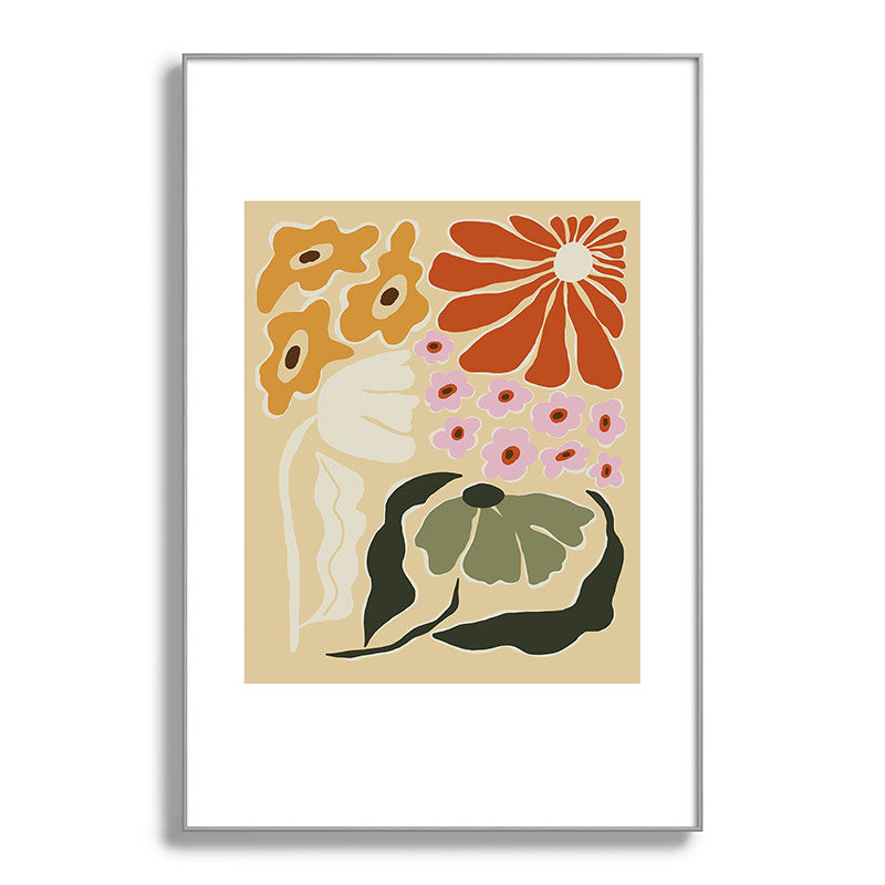 70s tropical fun flower Framed Art Print