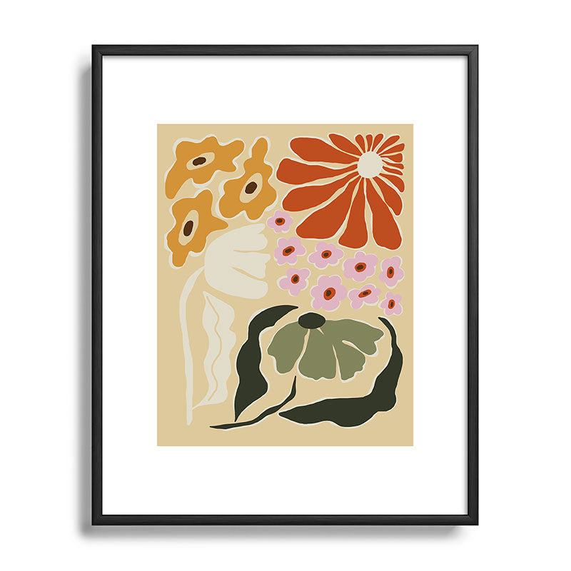 70s tropical fun flower Framed Art Print