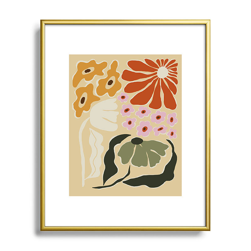 70s tropical fun flower Framed Art Print