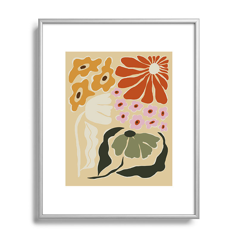 70s tropical fun flower Framed Art Print