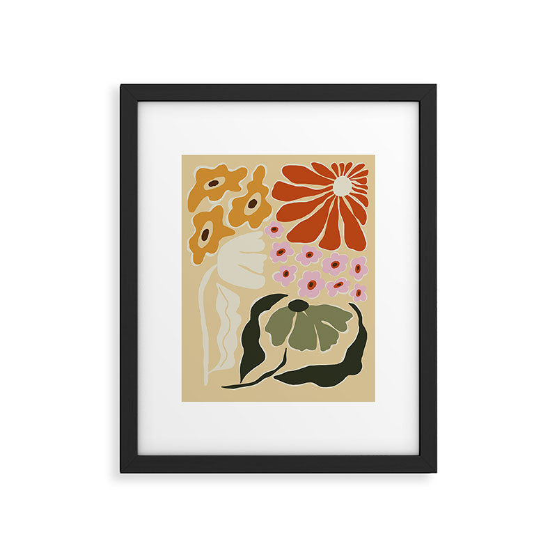 70s tropical fun flower Framed Art Print