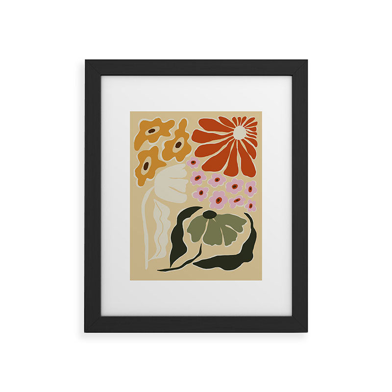 70s tropical fun flower Framed Art Print