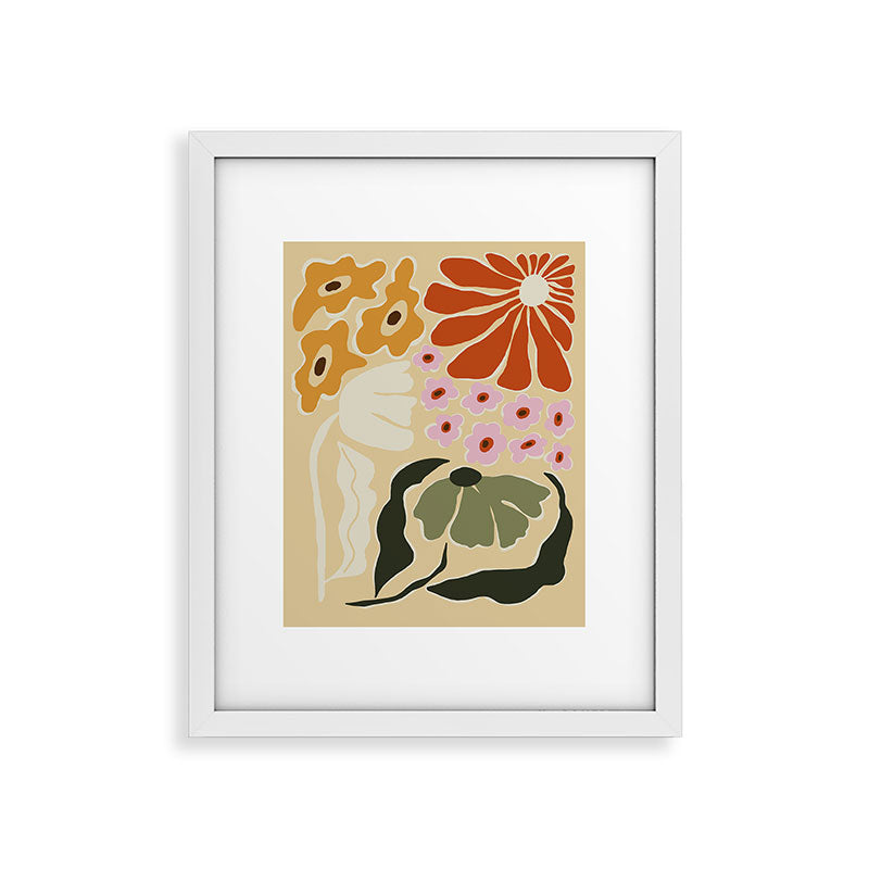70s tropical fun flower Framed Art Print