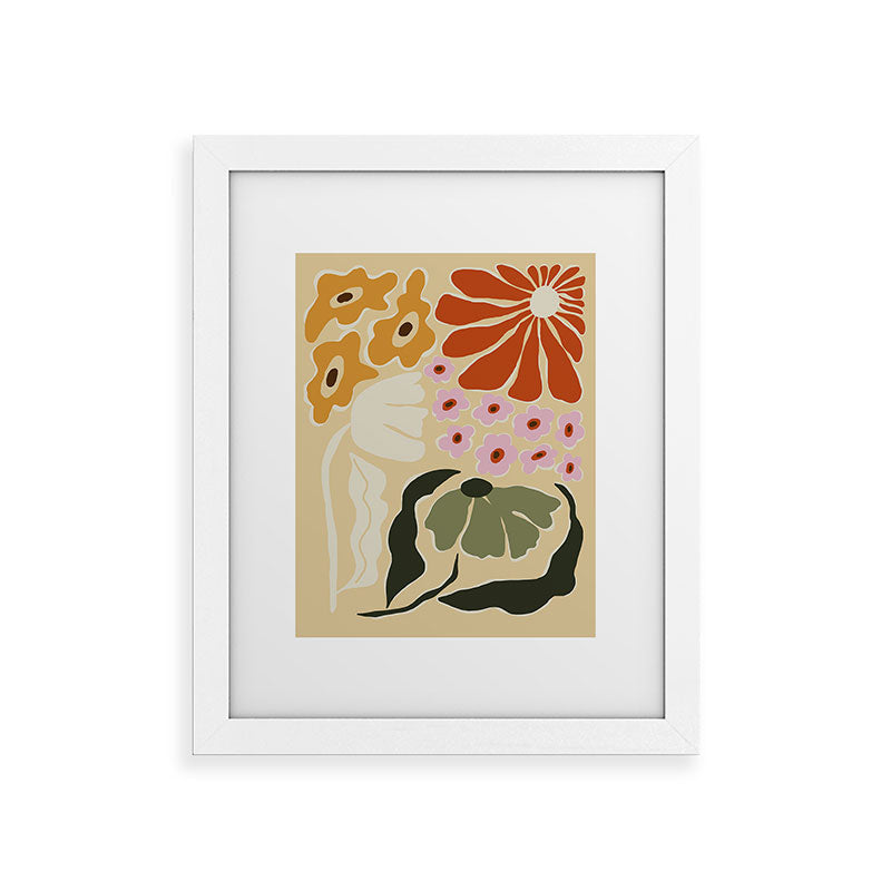 70s tropical fun flower Framed Art Print