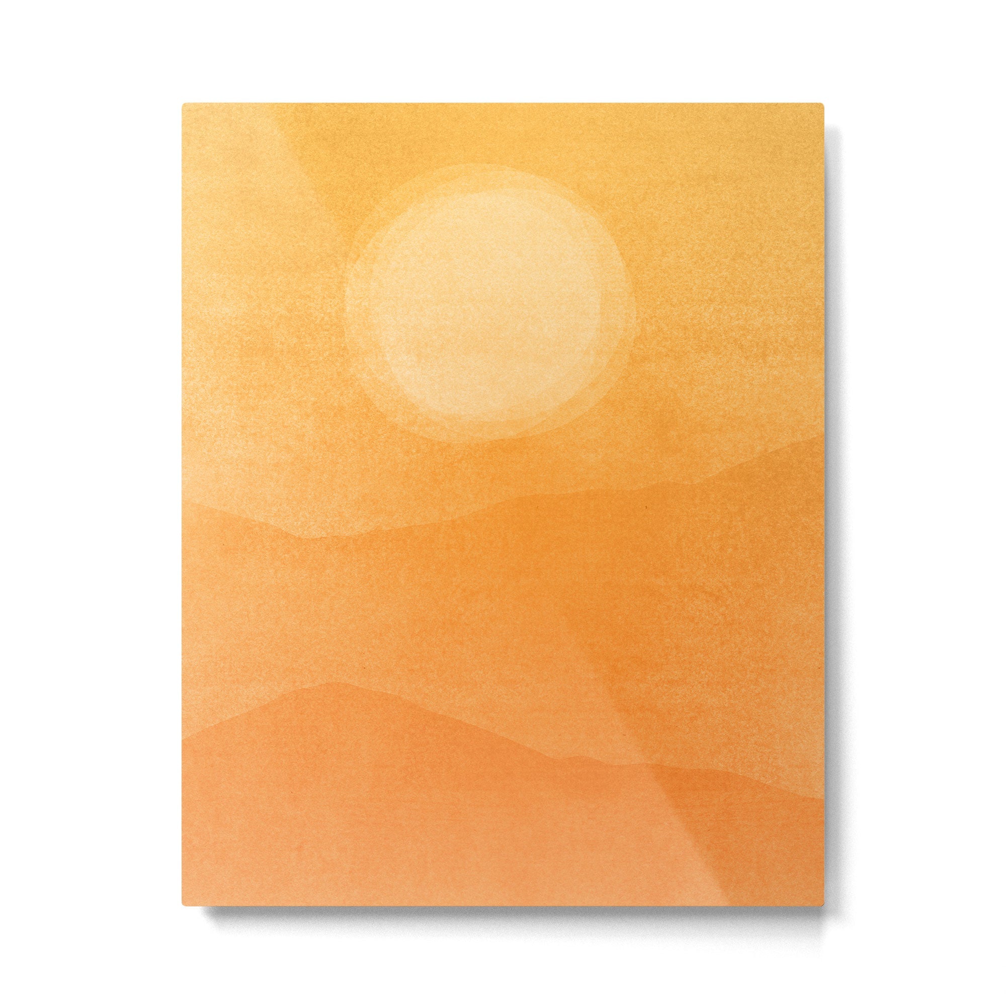 70s Style Golden Sunset Abstract Landscape Metal Print