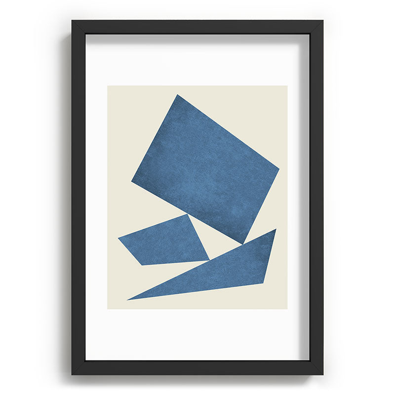 3 Forms Composition - Blue Framed Art Print
