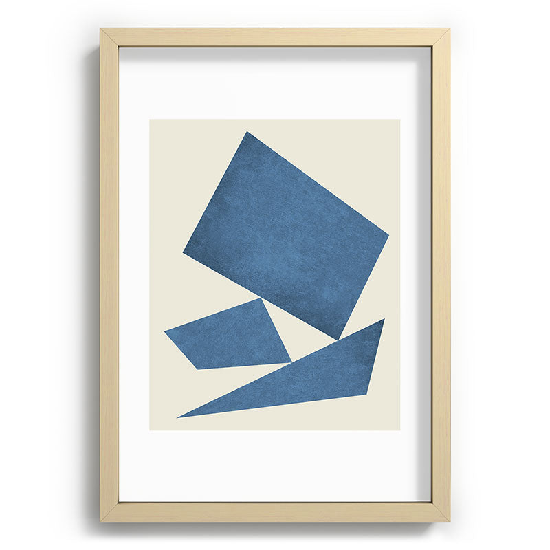 3 Forms Composition - Blue Framed Art Print