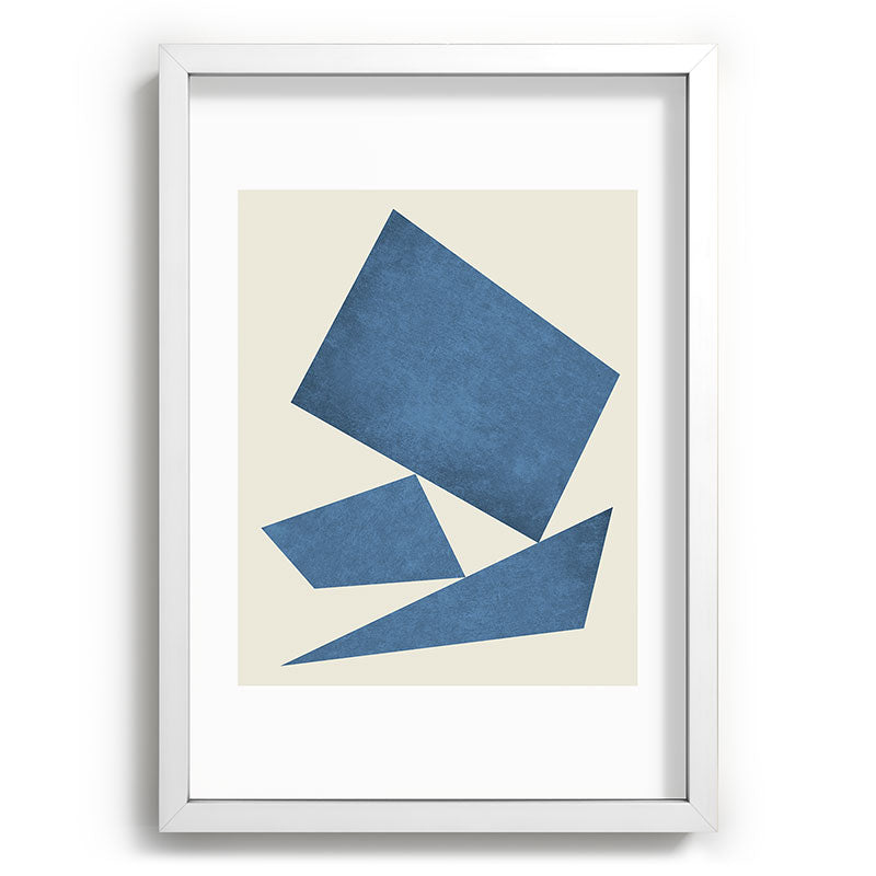 3 Forms Composition - Blue Framed Art Print
