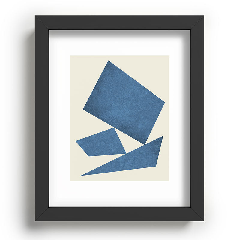 3 Forms Composition - Blue Framed Art Print
