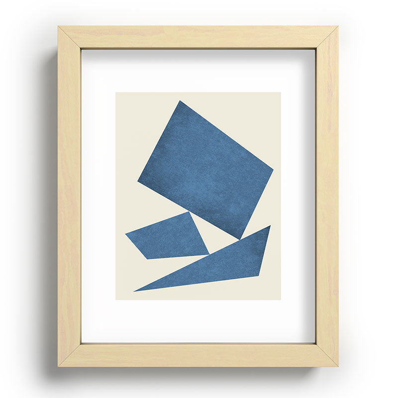 3 Forms Composition - Blue Framed Art Print