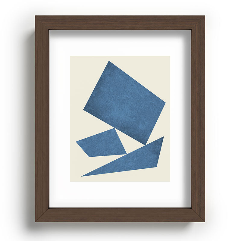 3 Forms Composition - Blue Framed Art Print