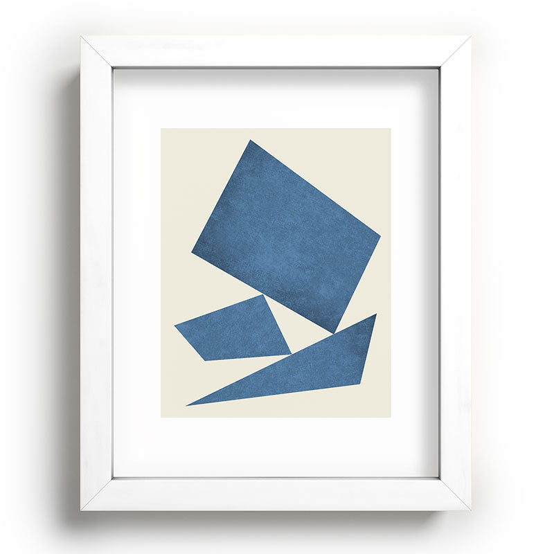 3 Forms Composition - Blue Framed Art Print