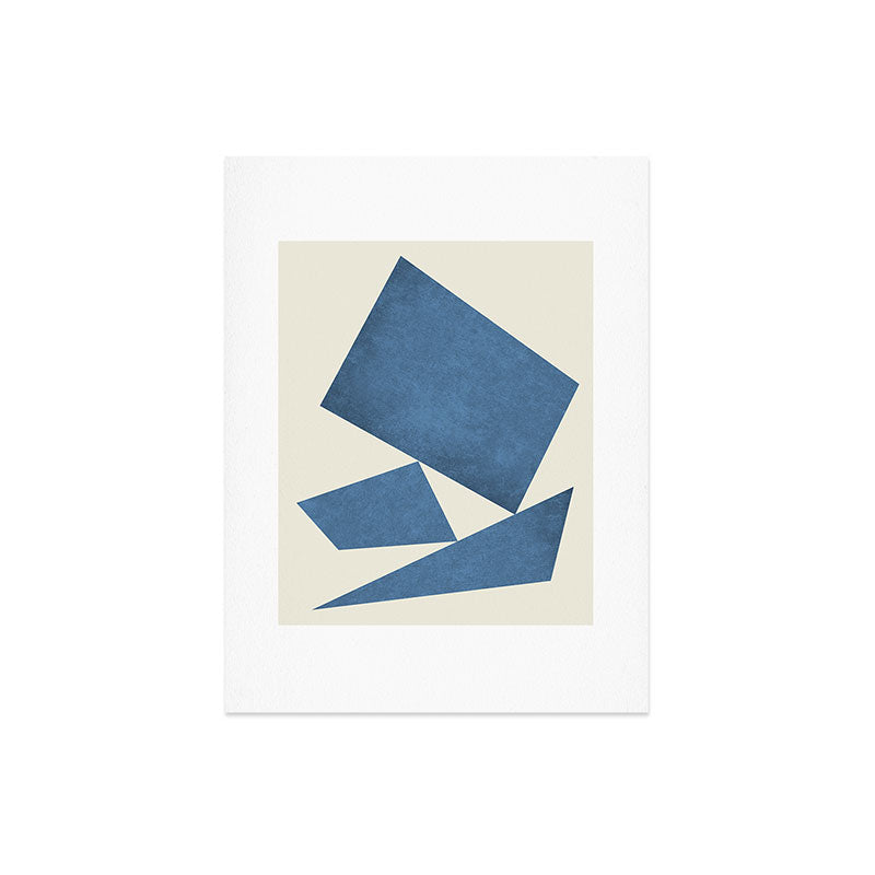 3 Forms Composition - Blue Art Print