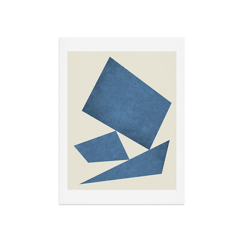 3 Forms Composition - Blue Art Print