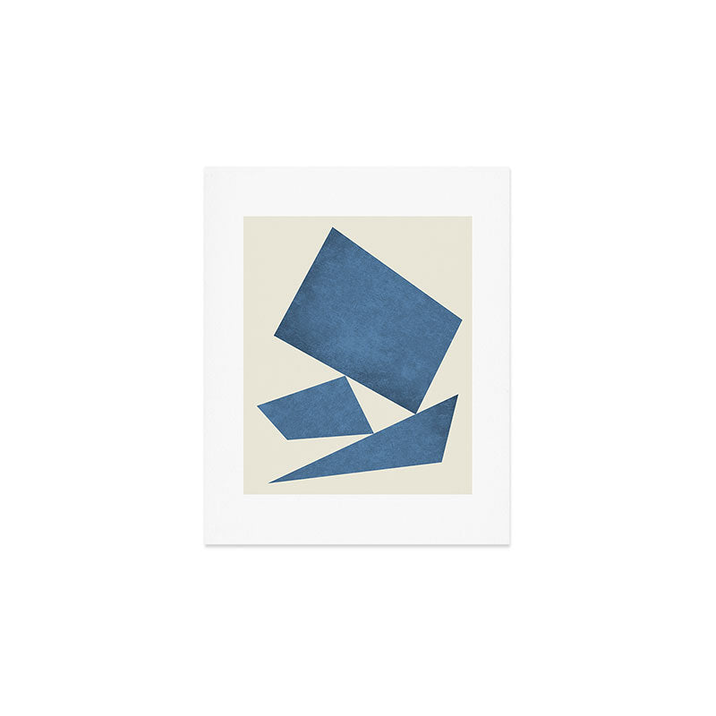 3 Forms Composition - Blue Art Print