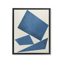 3 Forms Composition - Blue Framed Canvas Print