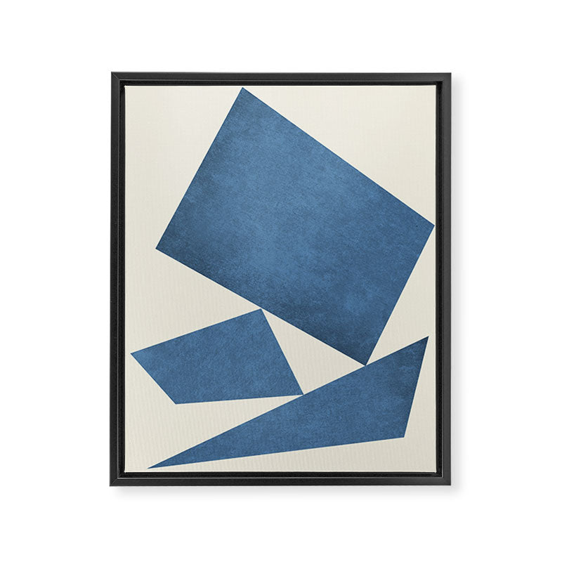 3 Forms Composition - Blue Framed Canvas Print