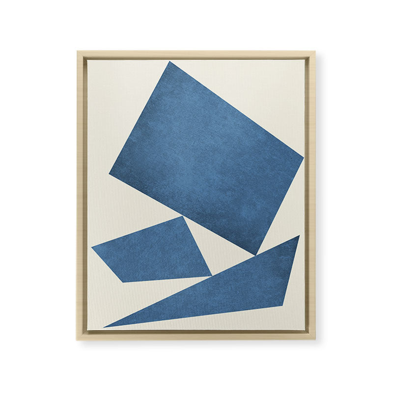 3 Forms Composition - Blue Framed Canvas Print