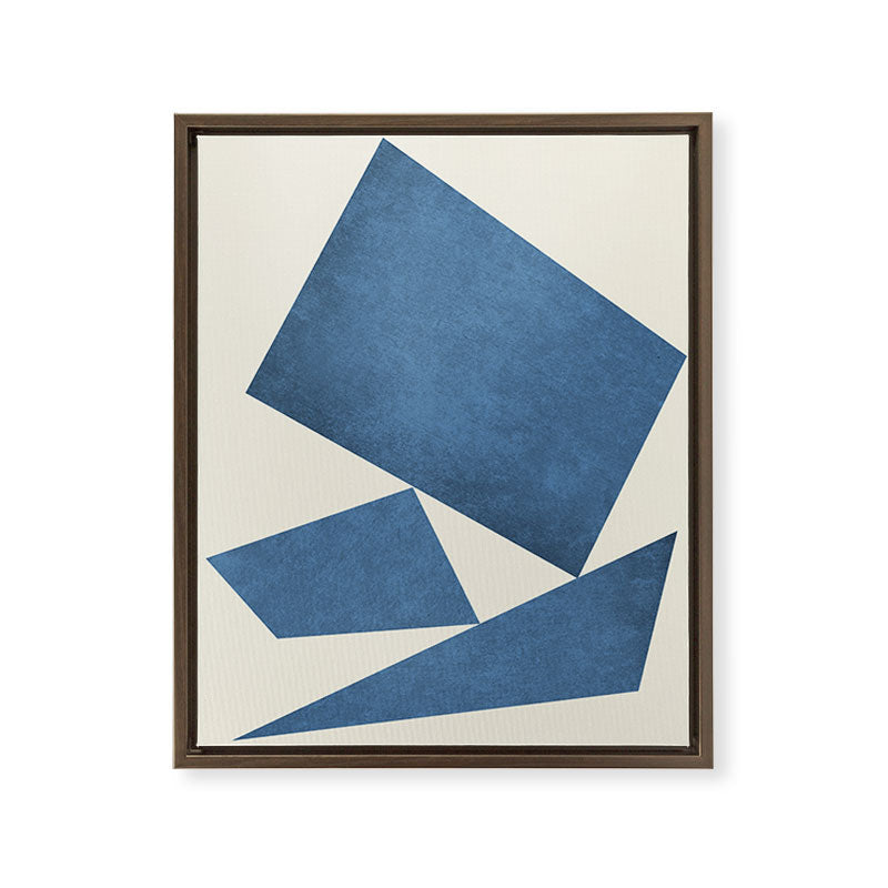 3 Forms Composition - Blue Framed Canvas Print