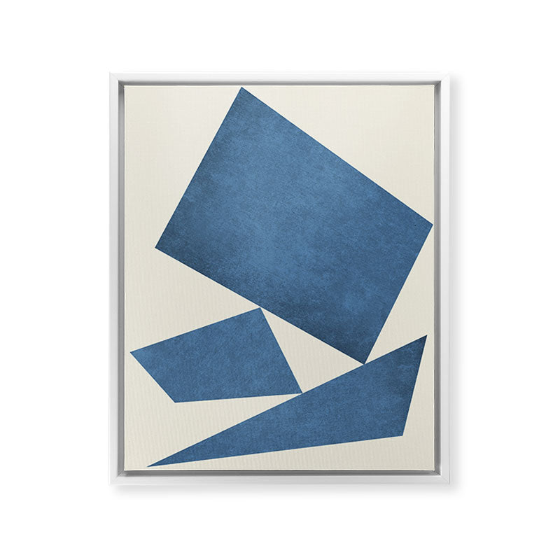 3 Forms Composition - Blue Framed Canvas Print