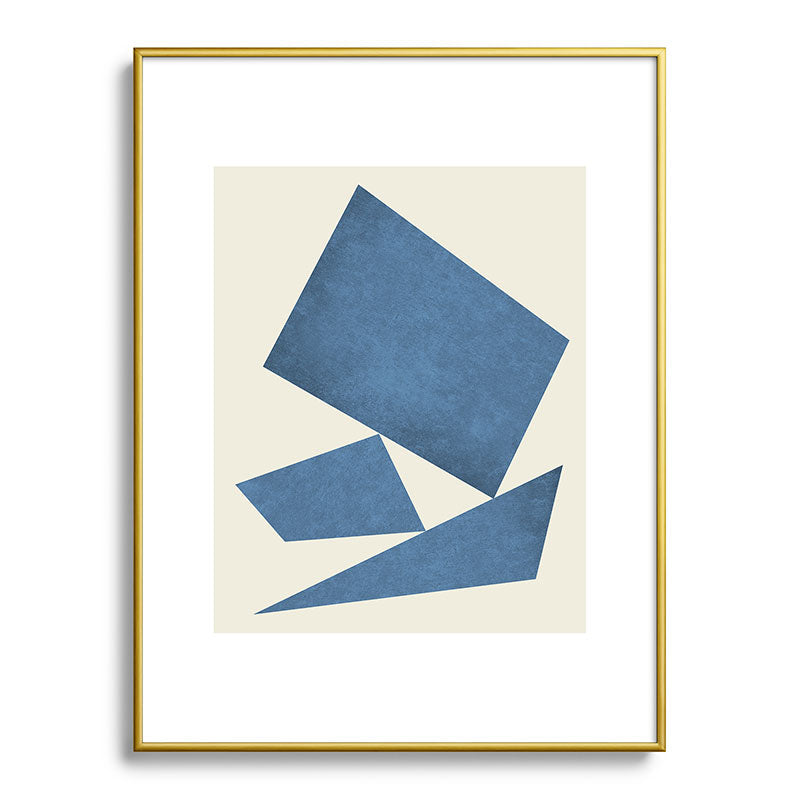 3 Forms Composition - Blue Framed Art Print