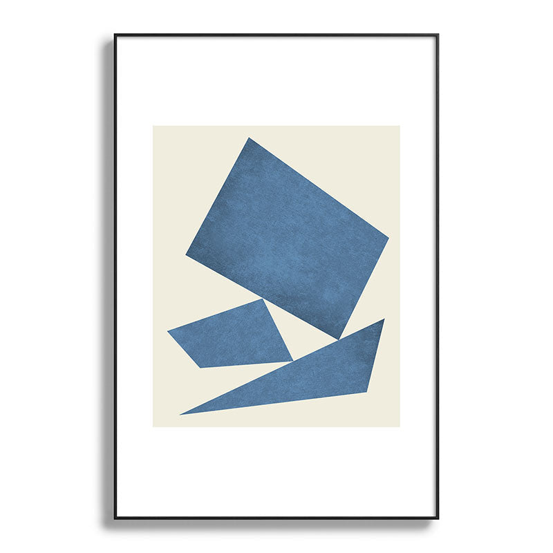 3 Forms Composition - Blue Framed Art Print