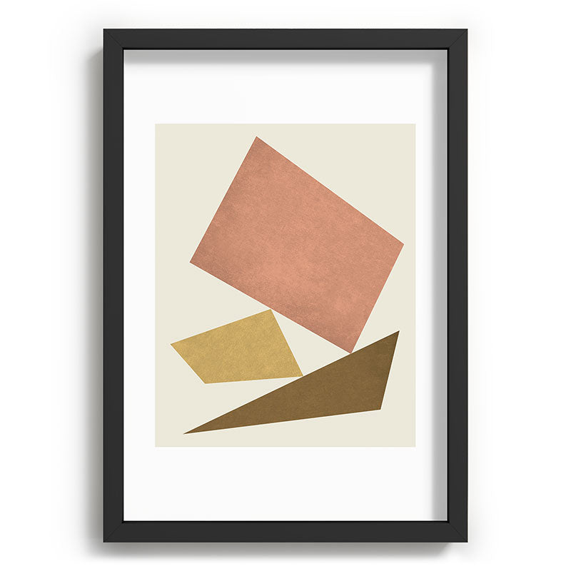 3 Forms Composition - Pink Framed Art Print