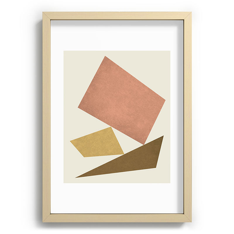 3 Forms Composition - Pink Framed Art Print