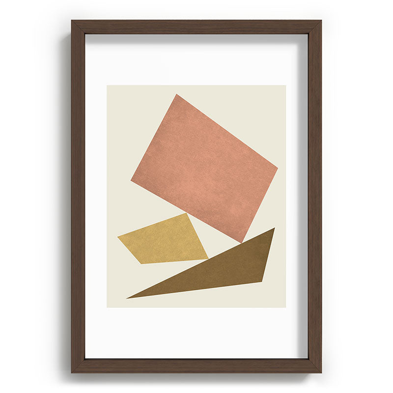3 Forms Composition - Pink Framed Art Print