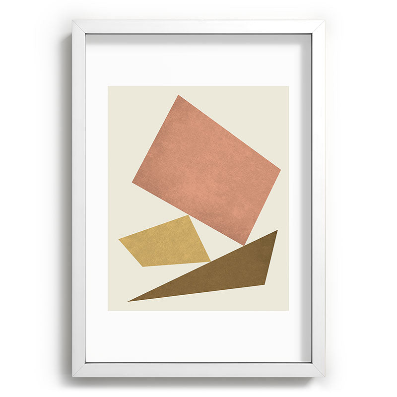 3 Forms Composition - Pink Framed Art Print
