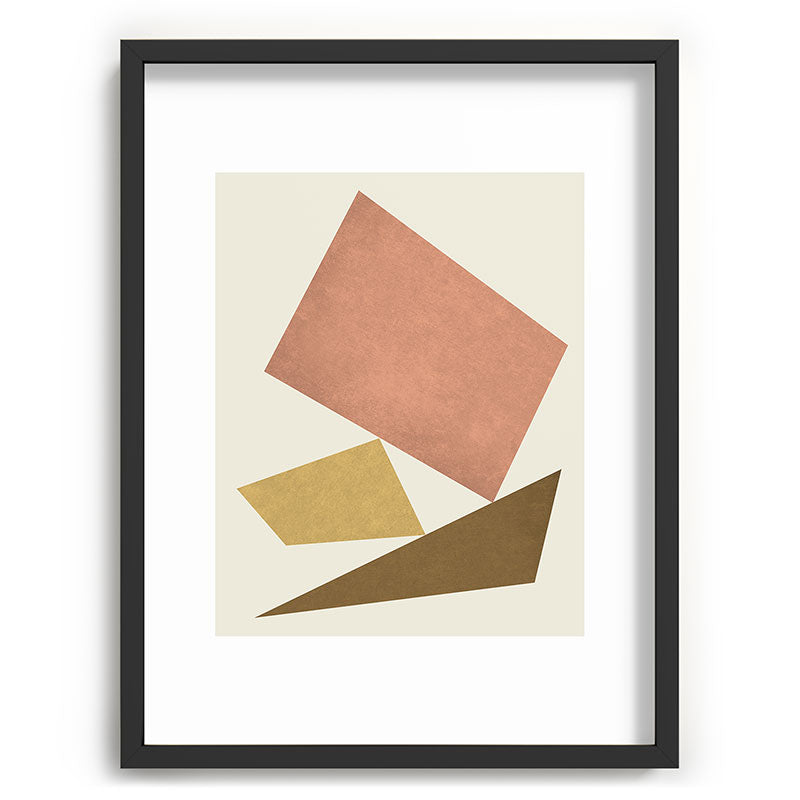 3 Forms Composition - Pink Framed Art Print