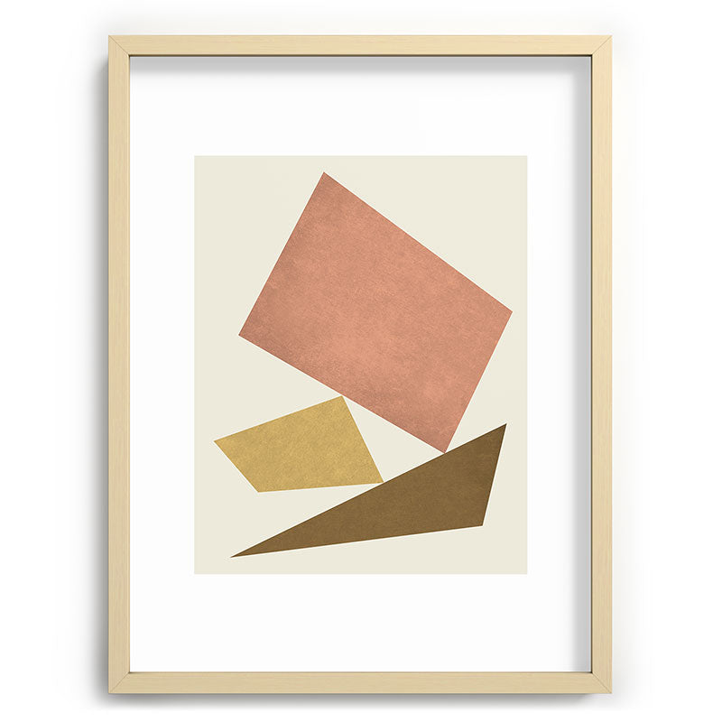3 Forms Composition - Pink Framed Art Print