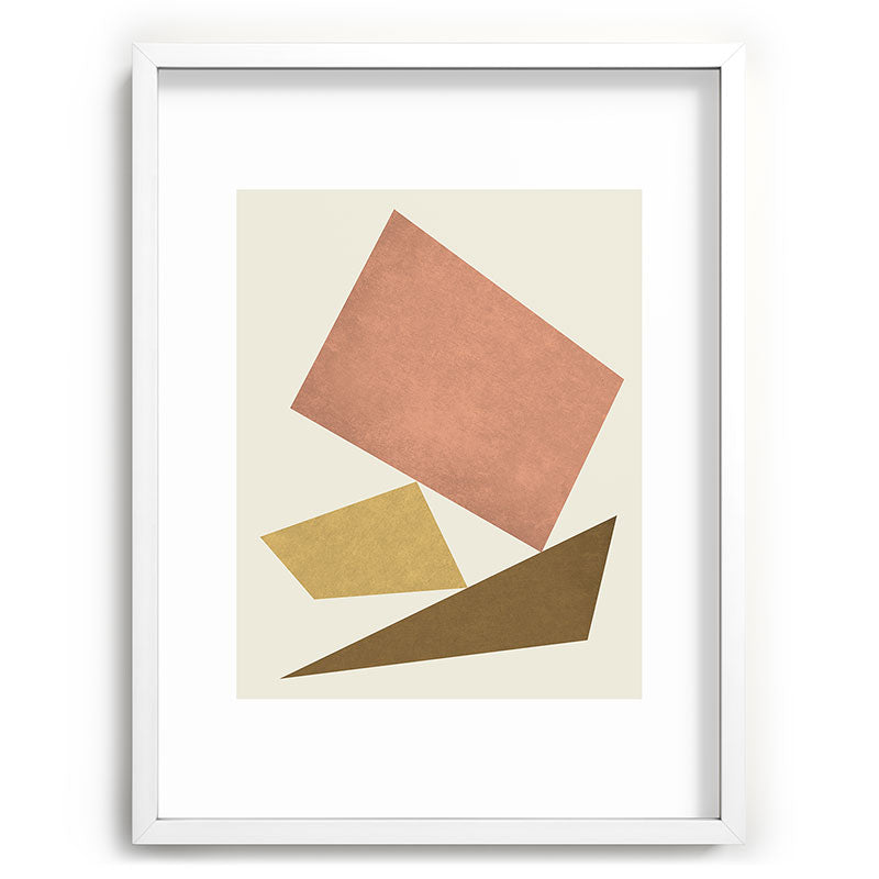 3 Forms Composition - Pink Framed Art Print
