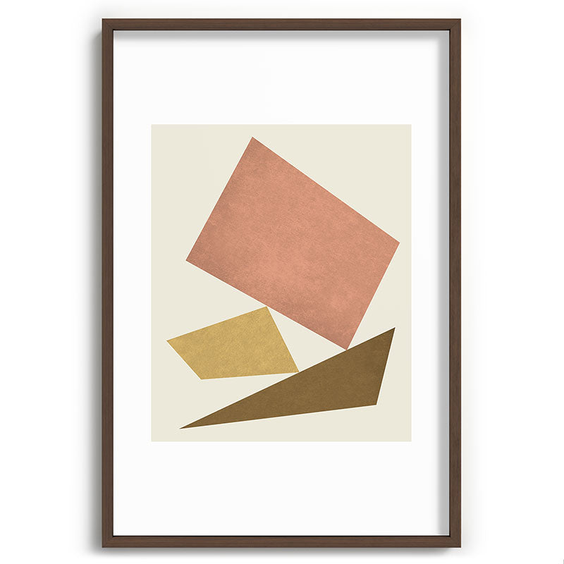 3 Forms Composition - Pink Framed Art Print