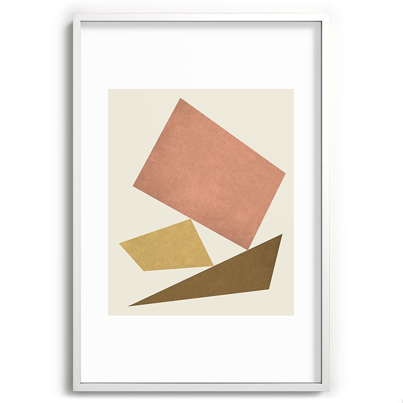 3 Forms Composition - Pink Framed Art Print