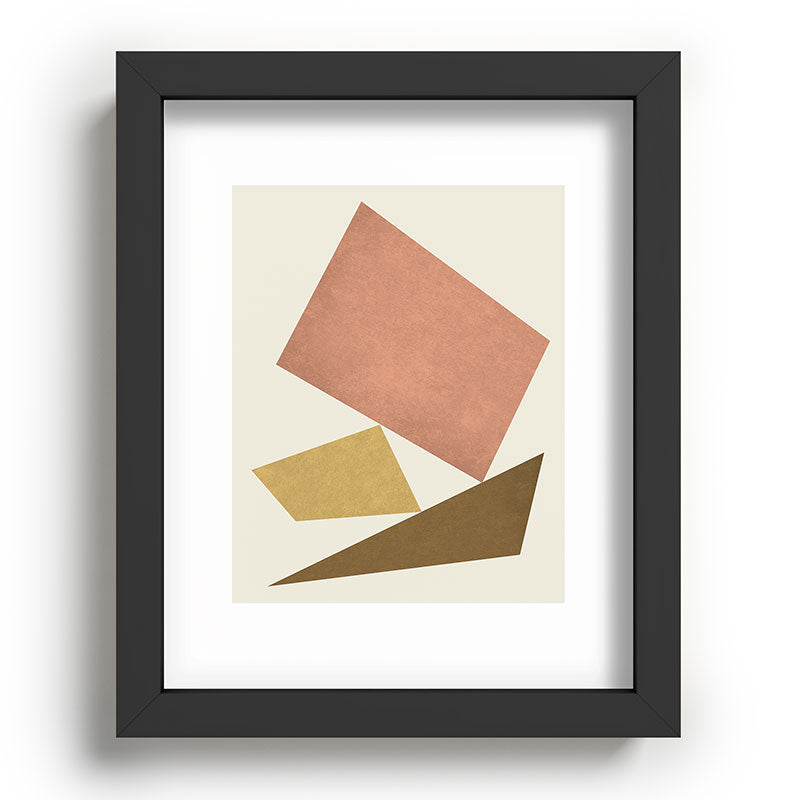 3 Forms Composition - Pink Framed Art Print