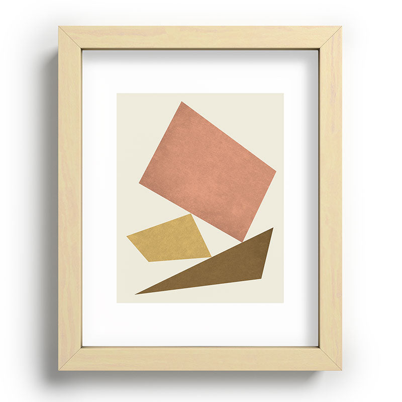 3 Forms Composition - Pink Framed Art Print