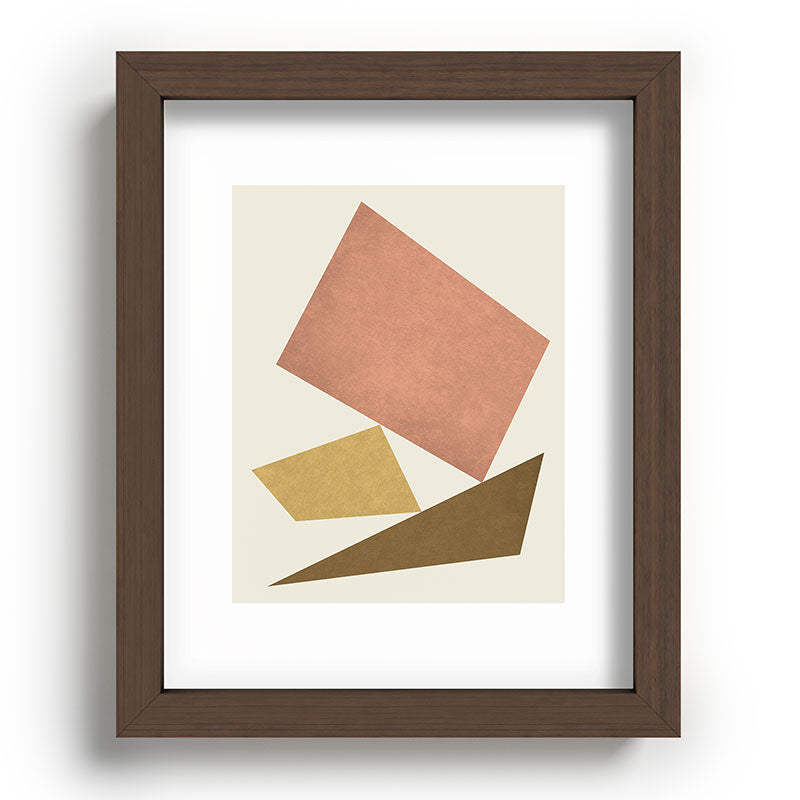 3 Forms Composition - Pink Framed Art Print