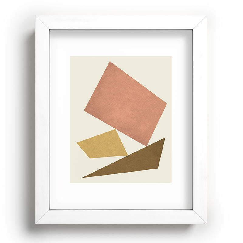 3 Forms Composition - Pink Framed Art Print