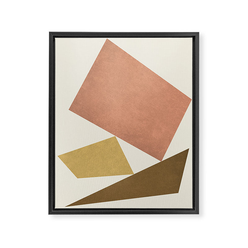 3 Forms Composition - Pink Framed Canvas Print