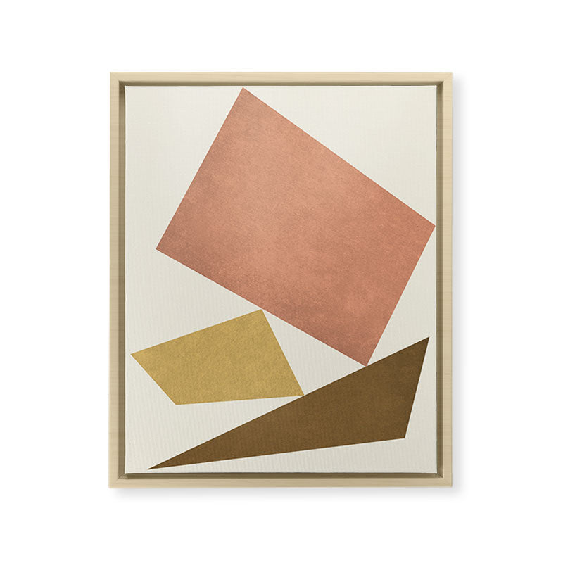 3 Forms Composition - Pink Framed Canvas Print