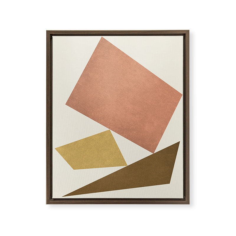 3 Forms Composition - Pink Framed Canvas Print